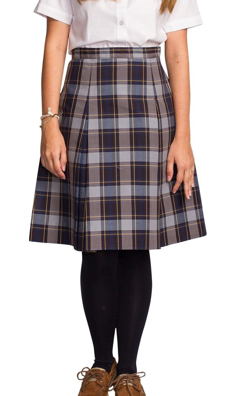 Plaid 57 Kick Pleat Skirt - Main Image